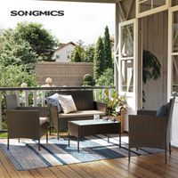 SONGMICS Gartenmöbel-Set Gartenset Lounge für Outdoor Terrasse aus Polyrattan 