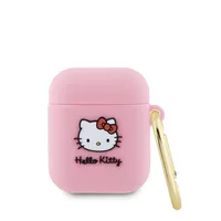 Hello Kitty Liquid Silicone 3D Kitty Head Logo Case für AirPods 1/2 Pink