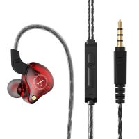 x2 Universal geflochtenes Kabel-IN-Ear-Ohrhörer HiFi Subwoofer Music Sports Headset-Rot