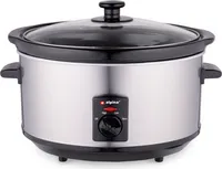 alpina Slow Cooker 3,5L Multicooker z funkcją utrzymywania ciepła - Ceramiczna patelnia wewnętrzna i szklana pokrywa - 240W - Stal nierdzewna