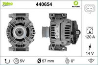 VALEO Lichtmaschine 120 A mit integriertem Regler (440654) für Opel Astra G Saab