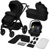 Lionelo Layla 3v1 kočárek, autosedačka a kočárek do 22n kg, autosedačka do 9 kg, 360° otočnáPolyuretankola, XXL stříška - černá