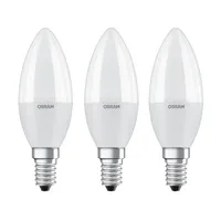 3 x svíčky Osram LED Classic B 5,5W = 40W E14 matná 470lm teplá bílá 2700K