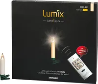 KRINNER Vánoční svíčka na stromeček bezdrátová Lumix Superlight mini 12 základna slonová kost