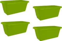 Blumenkasten mit Wasserspeicher 40 cm 4er Set Grün