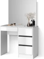 Livinity Schminktisch Imola, 90 cm, Weiß/Weiß