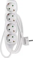 EMOS Steckdosenleiste 4-fach, 150 cm Kabel 1,5 mm2, Steckdosen 45° gedreht, 4-er Schuko mit erhöhtem Berührungsschutz, für Innenbereich, P0421R