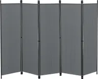 Raumteiler Huesca 5-teilig 250x171cm Paravent Trennwand 5-tlg. Sichtschutz Stellwand Spanische Wand Dunkelgrau