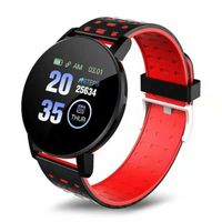 Bluetooth Smart Watch w/Camera Waterproof Band Bluetooth Heart Rate Blutdruck Phone Mate für Android Samsung iPhone,Farbe:gules