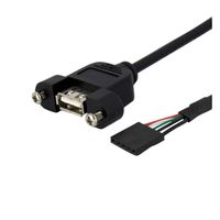 StarTech.com 90cm USB 2.0 Blendenmontage Kabel - USA A auf Mainboard Pfostenstecker Buchse - Bu/Bu, 0,9 m, Schwarz