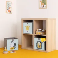 Navaris Kinder Aufbewahrungsbox 3er Set - Regal Aufbewahrung 28 x 28 x 28 cm Spielzeugkiste - 3x Spielzeug Box faltbar für Kinderzimmer - Tier Motiv