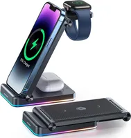 Schnell Ladegerät kabellos für iPhone Apple Watch Air Pods Handy Lade Station Universell passend Samsung Xiaomi Qi in schwarz
