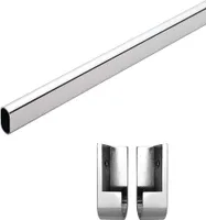 HOOZ Kleiderstange Chrom mit Halterung - 120 cm