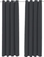 Brielle Verdunkelungsvorhänge Blickdicht Vorhänge Gardinen mit Metallösen 100% Polyester 2er Set 140 x 175 cm Anthrazit