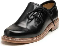 Haferlschuhe mit Ledersohle Trachtenschuhe Schuhplattler Tanz schuhe, Schuhgröße:42, Farbe:Schwarz