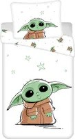 Disney Home Star Wars The Mandalorian Kinder Bettwäsche Baby Yoda Grün Sterne Bettdecke 140x200 cm + Kopfkissen 70x90 cm 100% Baumwolle