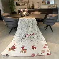 Weihnachts Kuscheldecke 150x200 – Zweiseitige Fleece Decke mit Weihnachtlichen Wintermotiven