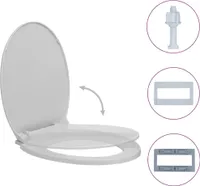 vidaXL Toilettensitz mit Absenkautomatik Hellgrau Oval