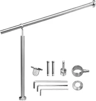 TolleTour Edelstahl Handlauf Geländer Eingangsgeländer Aufmontage Wandhandlauf pflegeleicht Treppengeländer für Innen/Außen 80cm