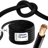 EBROM Batteriekabel hochflexibel Hi-Flex (Hi Flex) 70mm2 Kabel – Meterware SCHWARZ - sehr biegsam – Mantel aus PVC (70 ± 5 Shore) – 99,9 % OFC Kupfer 70 mm² - als Starterkabel, Ladekabel oder ähnliches