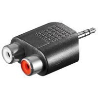 Wentronic Cinch Adapter, AUX Klinke 3,5 mm Stecker zu 2x stereo Buchse, Klinke 3,5 mm Stecker (3-Pin, stereo) - Klinke 3,5 mm Stecker (3-Pin, stereo) > 2x Cinch-Buchse (Audio links