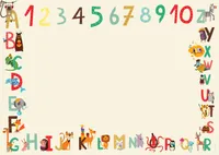 Friendly Fox ABC Schreibtischunterlage Papier, 1x DIN A2 Kinder Schreibtischunterlage, Kinder Schreibtisch Zubehör Malunterlage Kinder
