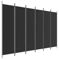 6-tlg. Paravent Schwarz 300x200 cm Stoff