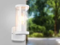 LED Außen-Wandleuchte Weiß, Fassadenbeleuchtung Hauswand, Terrassenlampe H: 23cm