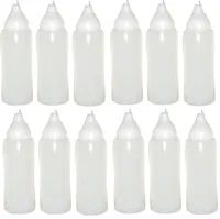 12 transparente Quetschflaschen 750 ml tropffrei Ketchupflaschen Senfflasche Mayonaiseflasche