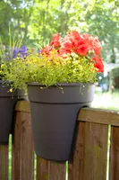 KHW Geländerblumentopf Flowerclip 3er Set; Farbe: Anthrazit; Maße (LxBxH): 27 cm x 27 cm x 27,5 cm