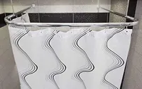 Bezbarierowy chromowany drążek na zasłonę prysznicową