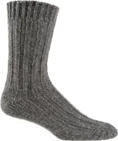 TippTexx 24 2 Paar 100% Wollsocken mit Alpakawolle, NATUR PUR, Grau, Größe 43-46