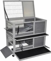 Indoor Kleintierstall Belinda grau 90 x 53 x 95 cm