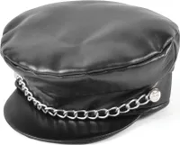 Bristol Novelty Uni Punkerkappe aus Kunstleder BN1410 (Einheitsgröße) (Schwarz)