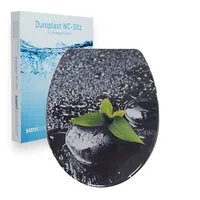 sanicomfort WC-Sitz Dark wet Stone, Duroplast, mit Absenkautomatik