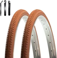 2 x Kenda K-142 Fahrradreifen Fahrradmantel Braun 40-635 (28 x 1 1/2) inkl. Reifenheber