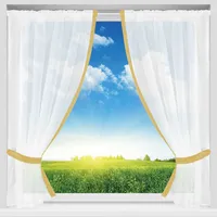 Gardine Satin, Größe: 140x120cm, Farbe: Gelb