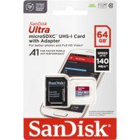 Sandisk Karta Pamięci Ultra Android Microsdxc 64Gb 140Mb/S A1 Cl.10 Uhs-I + Adapter