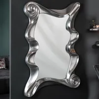 Extravaganter Design Wandspiegel ALICE silber 160x106cm Spiegel variabel aufhängbar