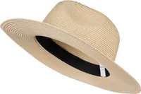 styleBREAKER Damen Panama Sonnenhut aus Papierstroh | Faltbarer Knautschhut mit breiter Krempe | Sommer Fedora Hut für Strand und Festival