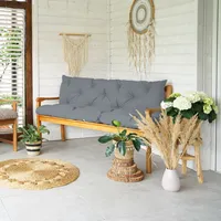 4L Textil Gartenbankauflage UV-beständig Sitzkissen und Rückenkissen Hollywoodschaukel Auflage wetterfest (150x60x50 cm, Dunkelgrau)