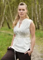 Ärmellose Mittelalter-Bluse Levke, natur : L Größe: L
