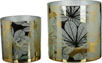 Windlicht "Kastanienblatt" aus Glas