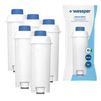 Wessper Wasserfilter für Delonghi Kaffeemaschinen DLSC002, SER3017 & 5513292811 - Kompatibel mit ECAM, ESAM, ETAM Serie (5er Pack)