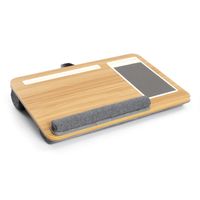 Toboli Laptopkissen Holzoptik 55x36x8cm Notebook-Unterlage 17" mit Mauspad Tablet- und Handyhalter