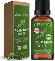 Rosmarinöl Haare Bio 100% naturrein | Haaröl für Haarpflege & Anti-Haarausfall | Hochdosiert für Haarwachstum von vitaspring (Rosmarinöl 30 ml)