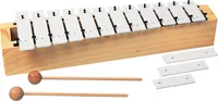 Metallophon, Xylophon mit 12 Klangplatten und 2 Schlägeln für Kinder