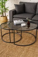 Skye Decor, Tokyo - Black, Couchtisch-Set, Schwarz, 80 x 80 x 43 cm