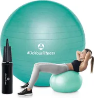#DoYourFitness gymnastický míč včetně míčové pumpy fitness sedací míč v 55cm proti prasknutí jóga pilates tělocvična kancelář fitness míč rovnováha core trénink - tyrkysová
