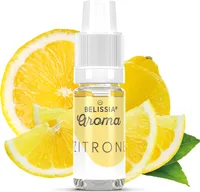 Belissia Lebensmittelaroma Zitrone - 10ml Hochdosiertes Aroma - Kalorienfrei, Vegan - Für Speisen, Getränke, Shake, Quark, Nebelmaschine, Diffuser uvm